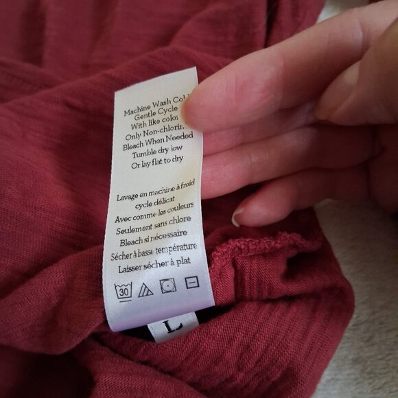 Wilt Women's Large Brick Red Long Sleeve V Neck Shirt - Picture 8 of 10